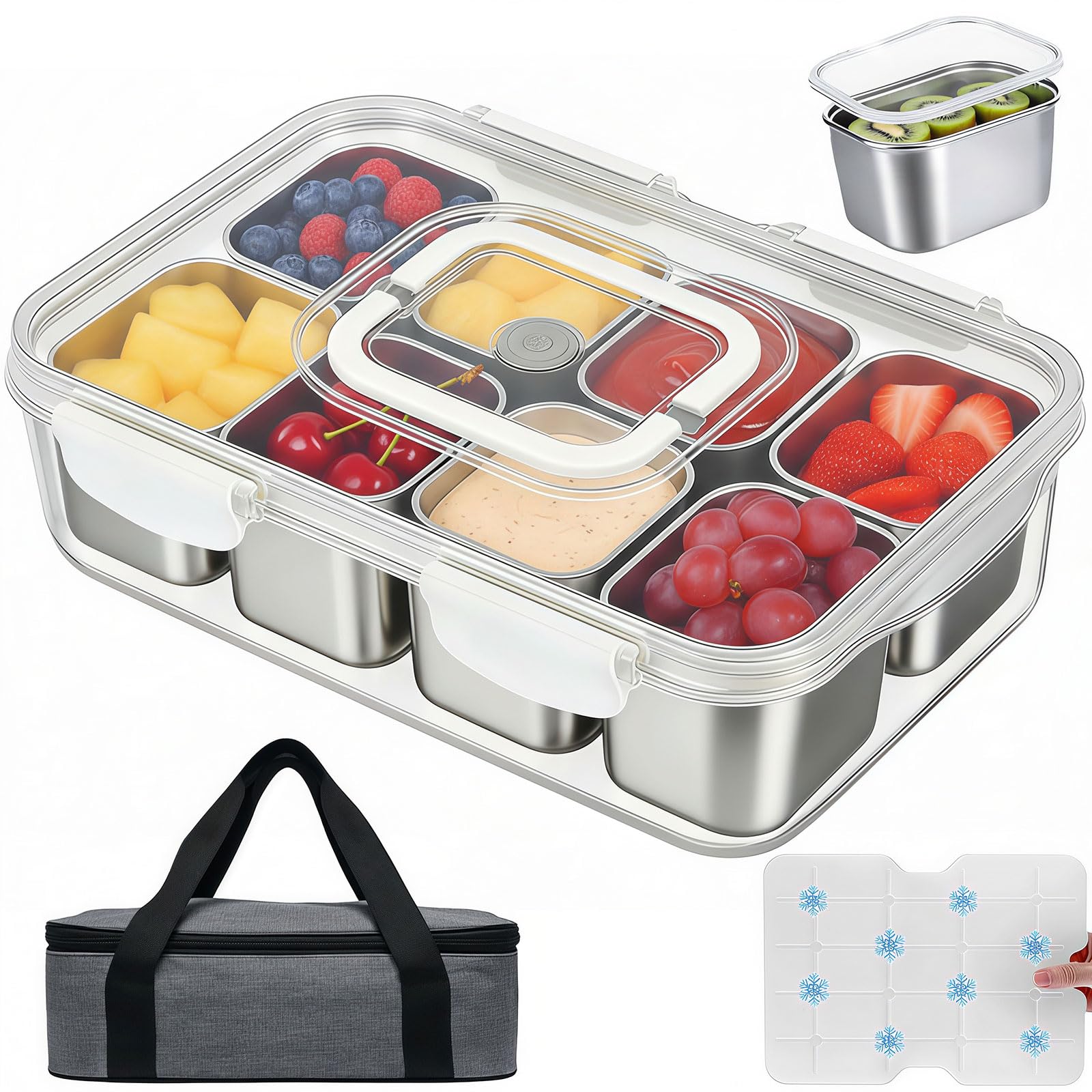 Amazon.com: Snackle Box Container with Ice Pack, 304 Stainless